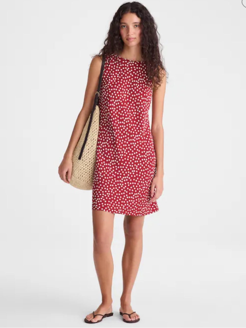 Madewell Boatneck Sleeveless Mini Dress - Red Currant